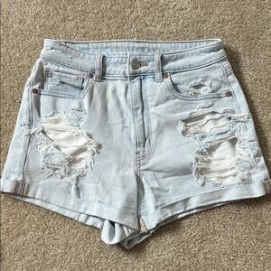 American Eagle Outfitters Light Wash Ripped Jean Shorts